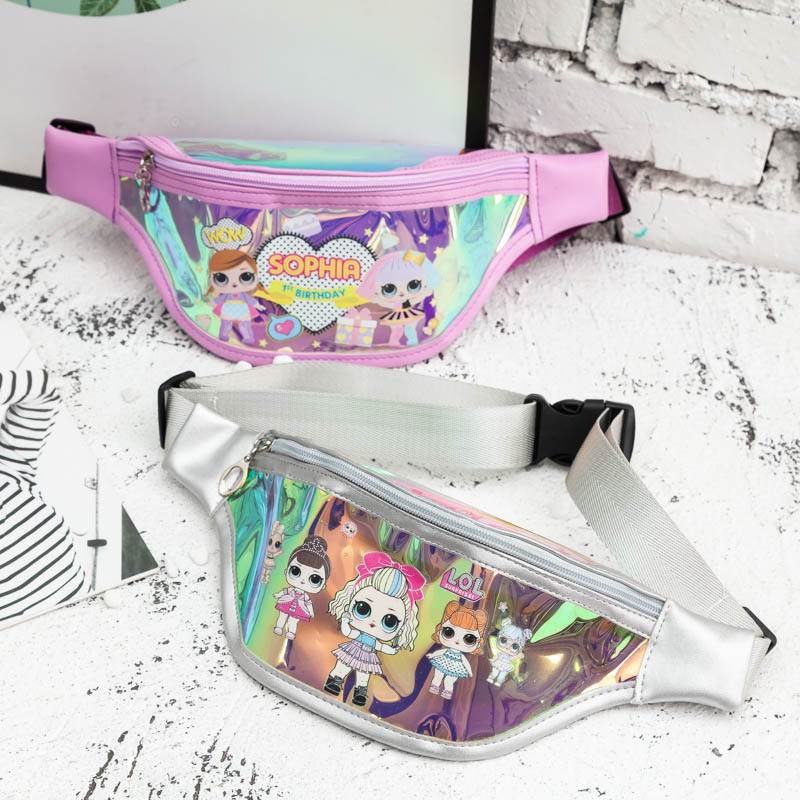 Children&#039;s Bag 2020 Girls&#039; Shoulder Laser Waist Bag Mini Cartoon Crossbody Bag Chest Bag Trendy Girl Waist Bag
