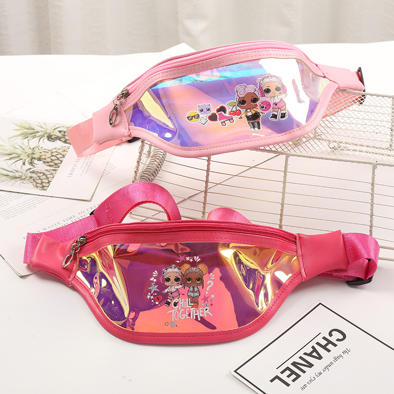 Children&#039;s Bag 2020 Girls&#039; Shoulder Laser Waist Bag Mini Cartoon Crossbody Bag Chest Bag Trendy Girl Waist Bag