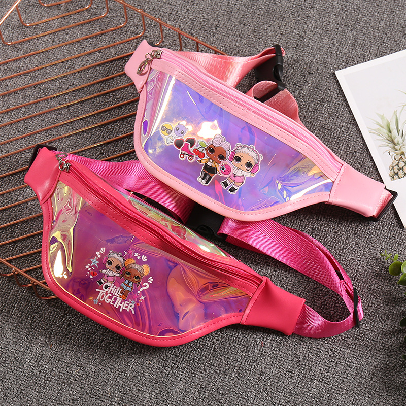 Children's Bag 2020 Girls' Shoulder Laser Waist Bag Mini Cartoon Crossbody Bag Chest Bag Trendy Girl Waist Bag