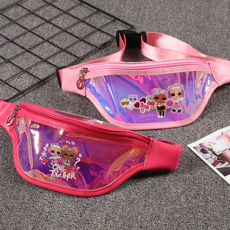Children's Bag 2020 Girls' Shoulder Laser Waist Bag Mini Cartoon Crossbody Bag Chest Bag Trendy Girl Waist Bag