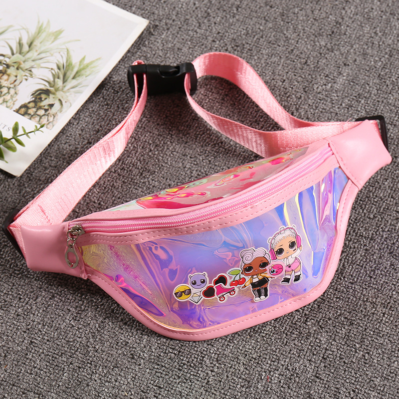 Children's Bag 2020 Girls' Shoulder Laser Waist Bag Mini Cartoon Crossbody Bag Chest Bag Trendy Girl Waist Bag