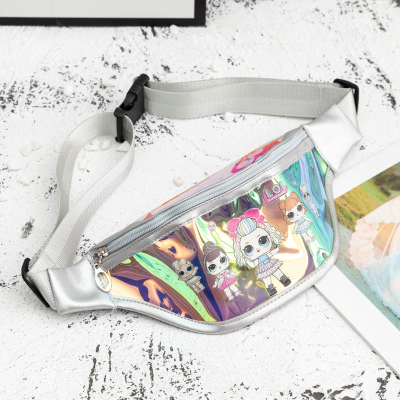Children's Bag 2020 Girls' Shoulder Laser Waist Bag Mini Cartoon Crossbody Bag Chest Bag Trendy Girl Waist Bag