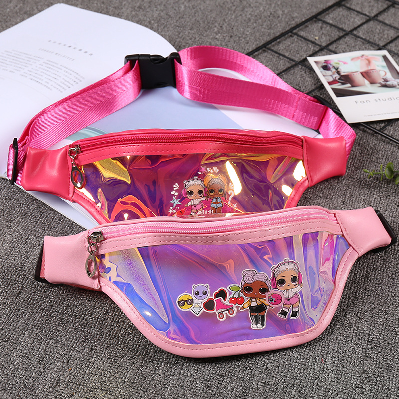 Children's Bag 2020 Girls' Shoulder Laser Waist Bag Mini Cartoon Crossbody Bag Chest Bag Trendy Girl Waist Bag