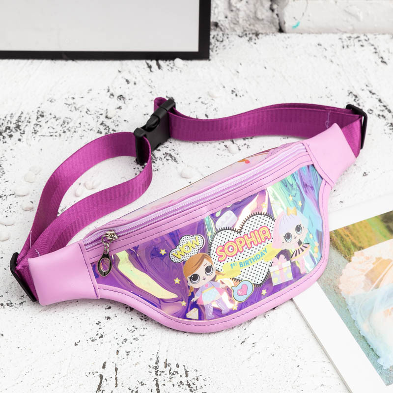 Children's Bag 2020 Girls' Shoulder Laser Waist Bag Mini Cartoon Crossbody Bag Chest Bag Trendy Girl Waist Bag
