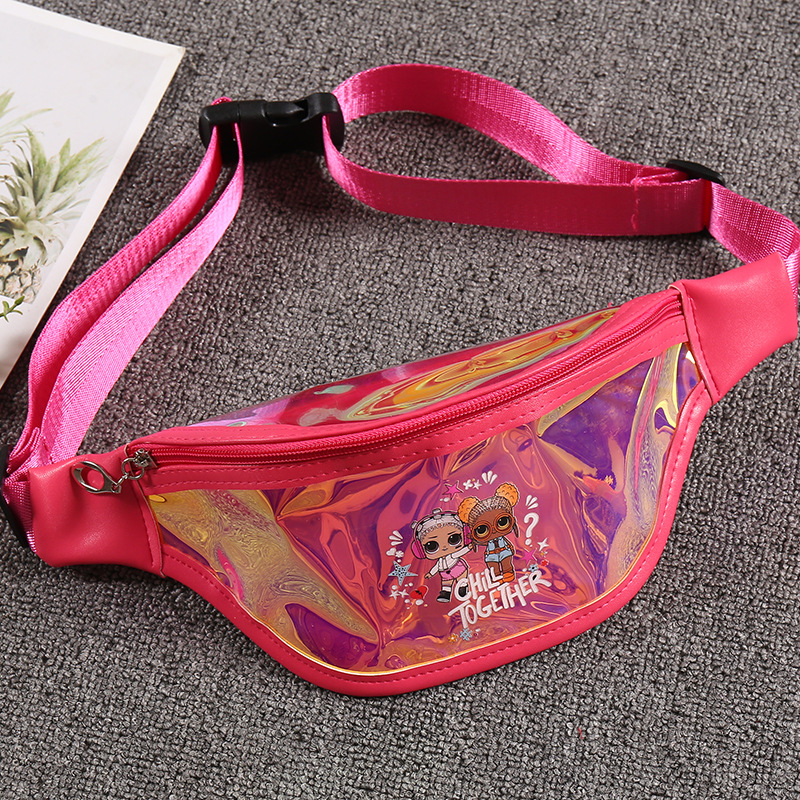 Children's Bag 2020 Girls' Shoulder Laser Waist Bag Mini Cartoon Crossbody Bag Chest Bag Trendy Girl Waist Bag