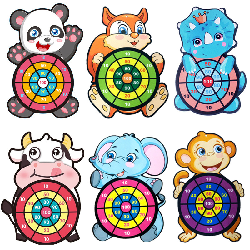 Stall Children&#039;s Target Throwing Dart Plate Sticky Ball Self-Adhesive Plate Set Indoor Outdoor Educational Toys Darts