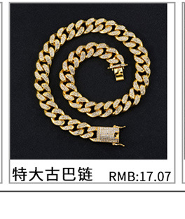 Manufacturers Supply European and American Ins Zircon Tennis Chain Full Zircon Hip Hop Men's and Women's Necklaces Tennis Chain