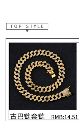 Manufacturers Supply European and American Ins Zircon Tennis Chain Full Zircon Hip Hop Men's and Women's Necklaces Tennis Chain