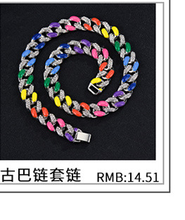 Manufacturers Supply European and American Ins Zircon Tennis Chain Full Zircon Hip Hop Men's and Women's Necklaces Tennis Chain