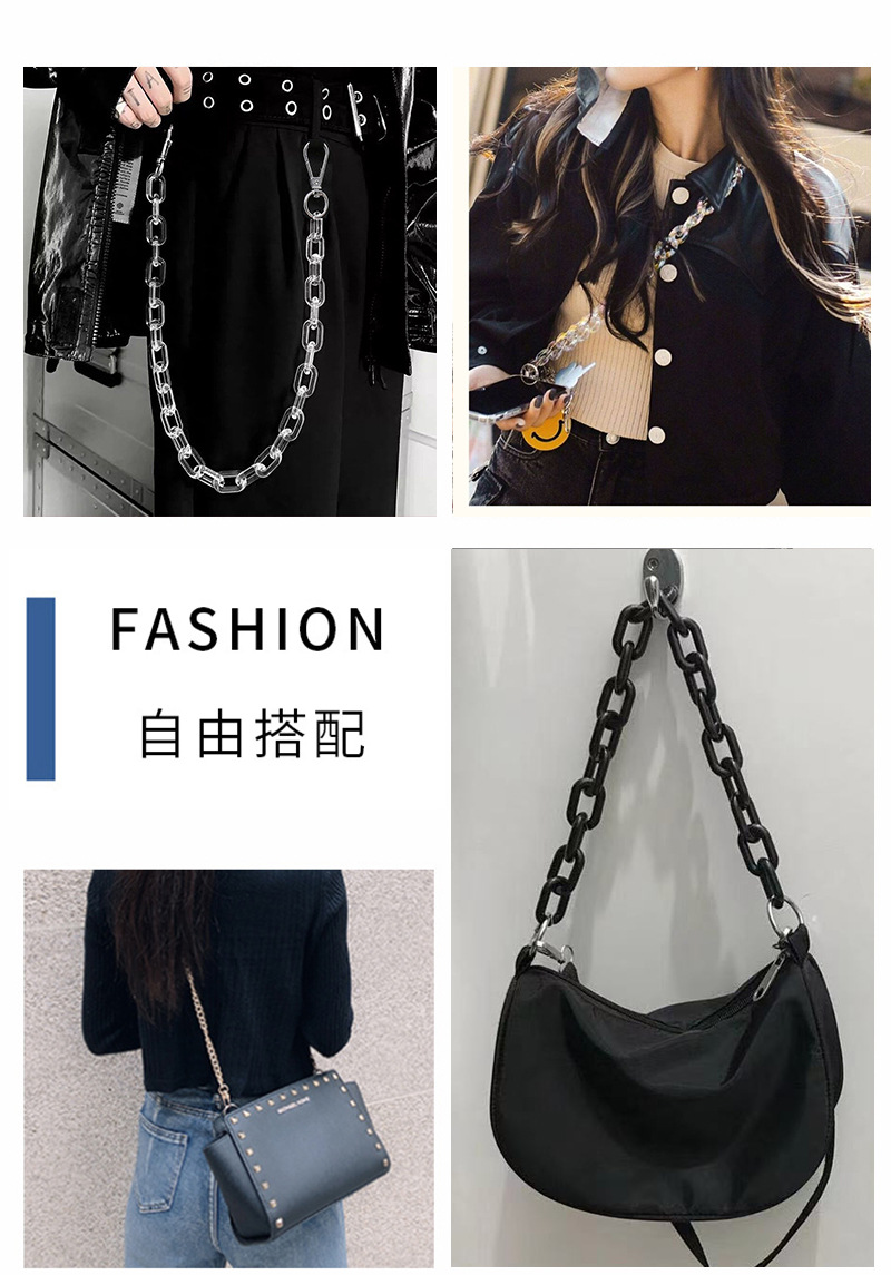 Acrylic UV Plating Chain Metal Color Opening Chain Buckle Bags Shoe Buckle Waist Chain Bag Chain DIY Ornament Accessories