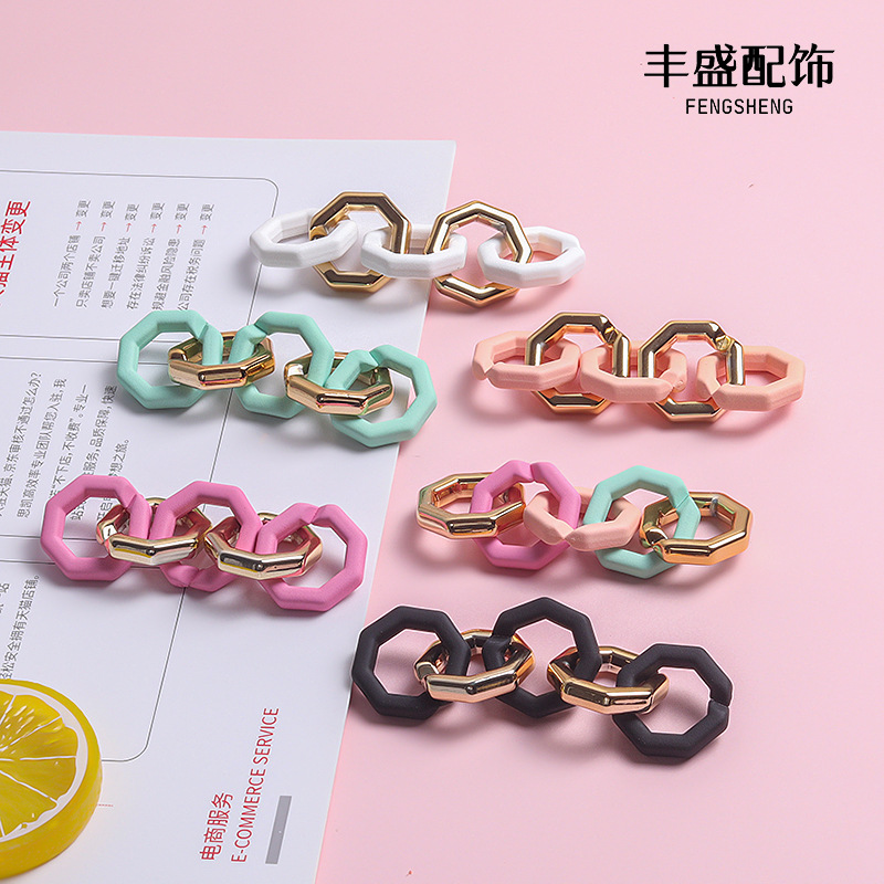 Acrylic UV Plating Chain Metal Color Opening Chain Buckle Bags Shoe Buckle Waist Chain Bag Chain DIY Ornament Accessories