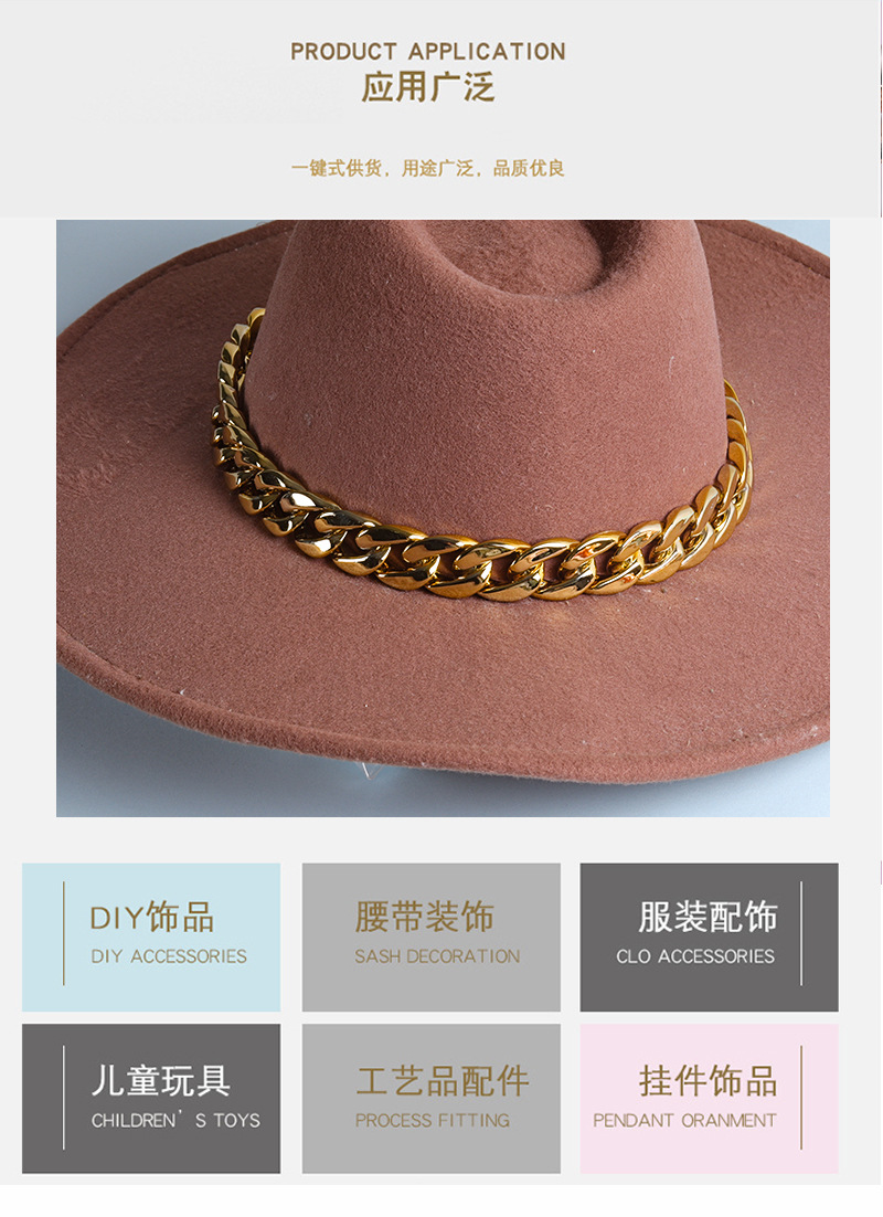 Acrylic UV Plating Chain Metal Color Opening Chain Buckle Bags Shoe Buckle Waist Chain Bag Chain DIY Ornament Accessories