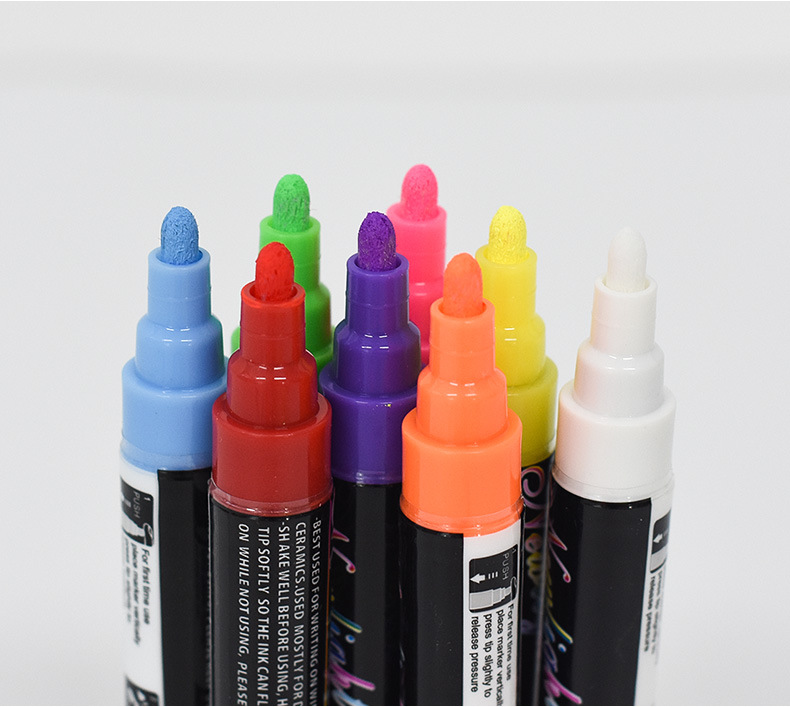 Fluorescent Pen round Head Liquid Pen 6mm Marking Pen Blackboard Color Pencil Fluorescent Water-Based Paint Pen Chalk Markers