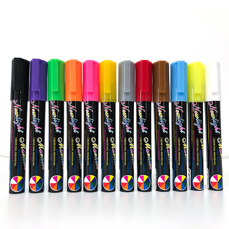 Fluorescent Pen round Head Liquid Pen 6mm Marking Pen Blackboard Color Pencil Fluorescent Water-Based Paint Pen Chalk Markers