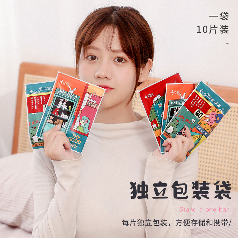 T Cartoon Heating Stickers 10 Pieces Bag Warm Stickers Self-Heating Warm Belly Stickers Female Joint Hot Stickers Waist and Abdomen Warming Paste