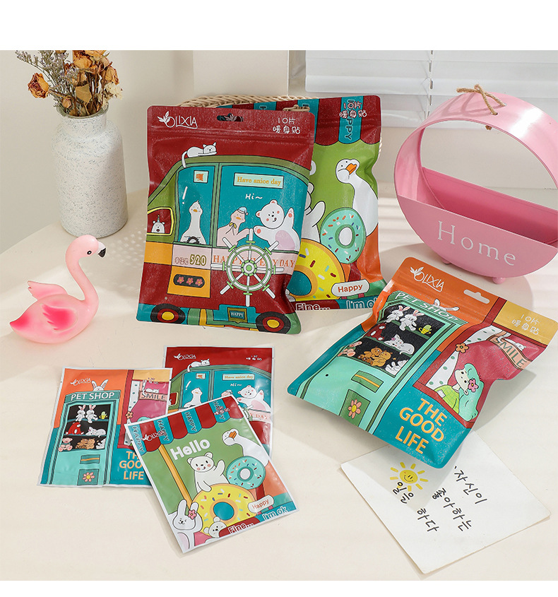 T Cartoon Heating Stickers 10 Pieces Bag Warm Stickers Self-Heating Warm Belly Stickers Female Joint Hot Stickers Waist and Abdomen Warming Paste