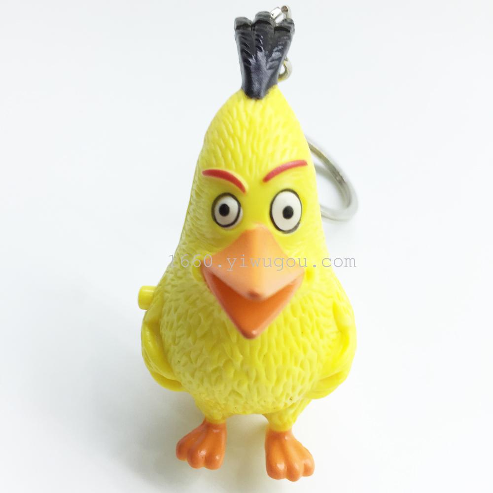 Chuck Led Sounding Keychain Darts Yellow Key Ring Chain Angry Birds Animal Light Pendant