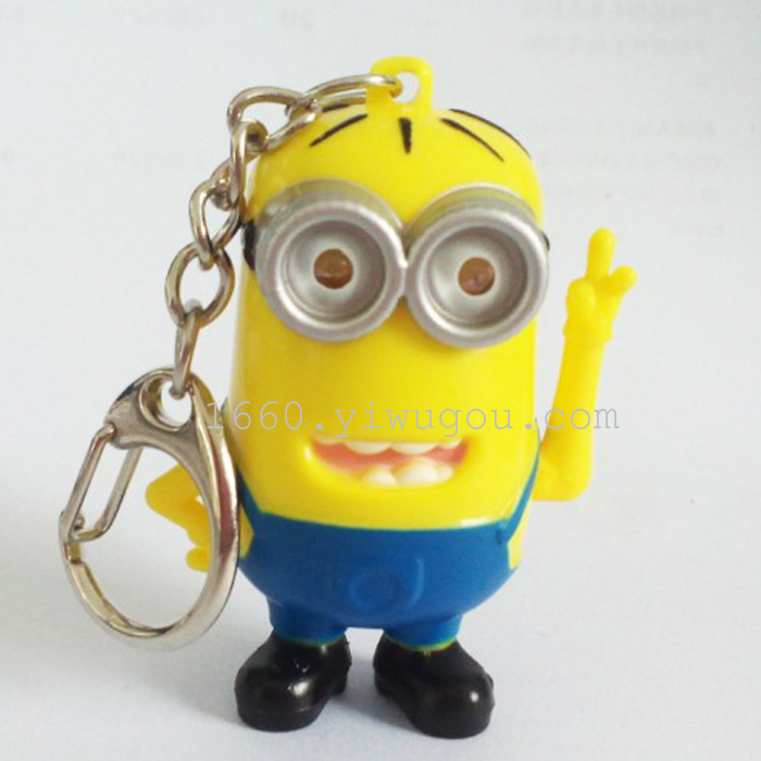Chuck Led Sounding Keychain Darts Yellow Key Ring Chain Angry Birds Animal Light Pendant