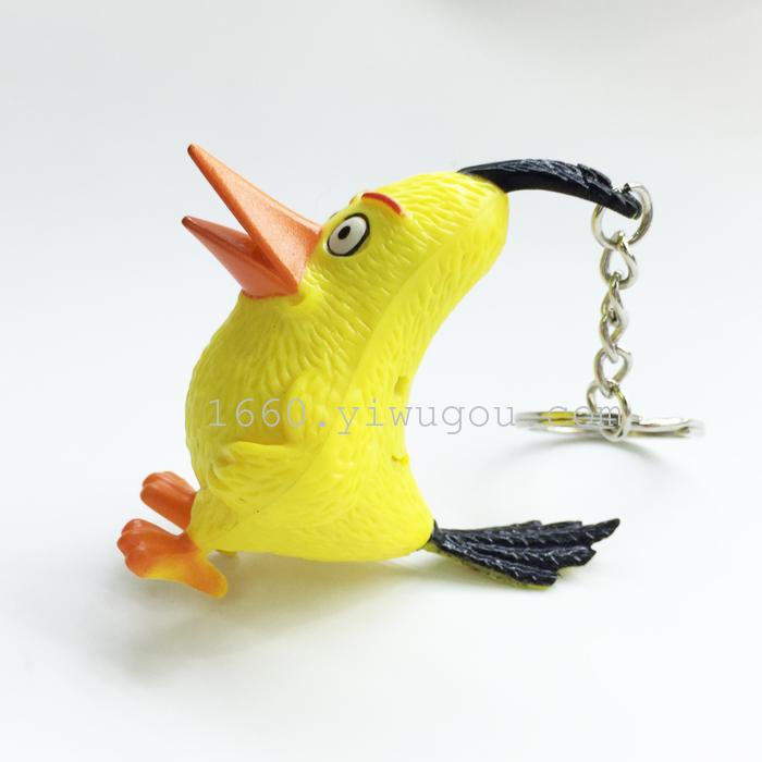 Chuck Led Sounding Keychain Darts Yellow Key Ring Chain Angry Birds Animal Light Pendant