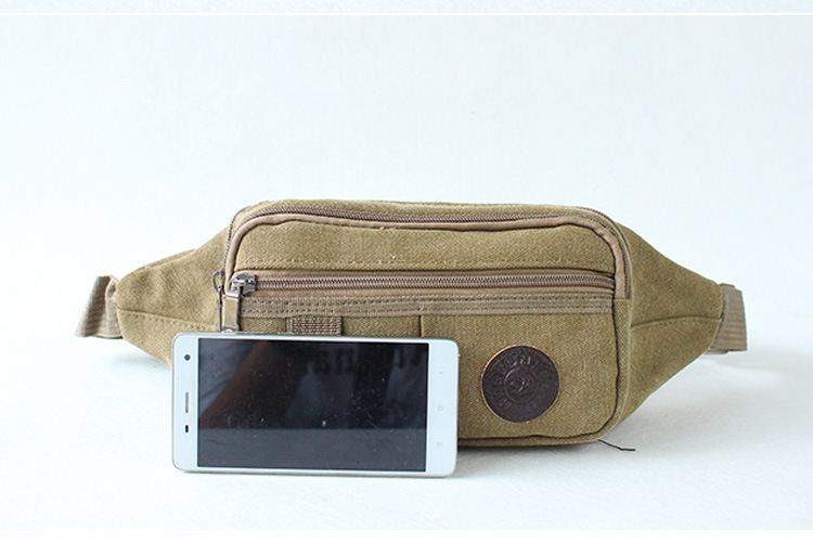  Waist Bag Men's New Fashion Casual Canvas Waist Bag Sports Crossbody Bag Outdoor Riding Waist and Leg Bag Coin Purse