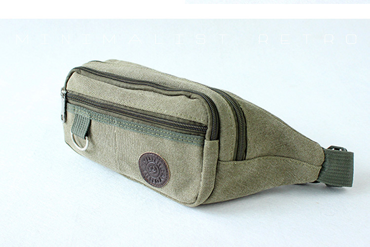  Waist Bag Men's New Fashion Casual Canvas Waist Bag Sports Crossbody Bag Outdoor Riding Waist and Leg Bag Coin Purse