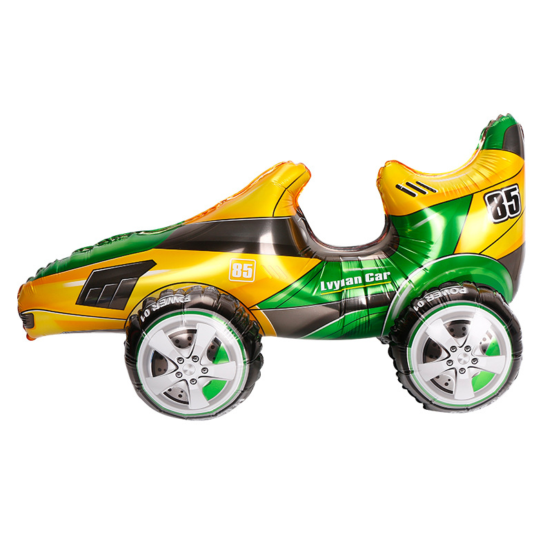 2021 New Cool Cartoon Car Aluminum Balloon Racing Birthday Party Restaurant Party Stage Layout Decoration