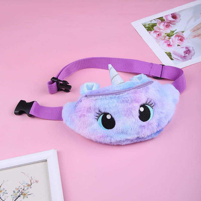 Unicorn Cartoon Plush Shoulder Bag Little Girl Cute Big Eyes Waist Bag Kindergarten Kid's Messenger Bag Chest Bag Unicorn Cartoon Plush Shoulder Bag Little Girl Cute Big Eyes Waist Bag Kindergarten Kid's Messenger Bag Chest Bag