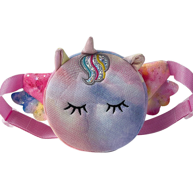 INS Girlish Heart Cute Unicorn Small round Bag New Fashion Children&#039;s Mobile Phone Coin Purse Fashion Waist Bag Messenger Bag