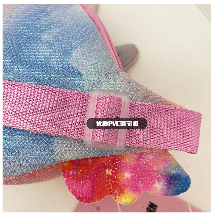 INS Girlish Heart Cute Unicorn Small round Bag New Fashion Children's Mobile Phone Coin Purse Fashion Waist Bag Messenger Bag