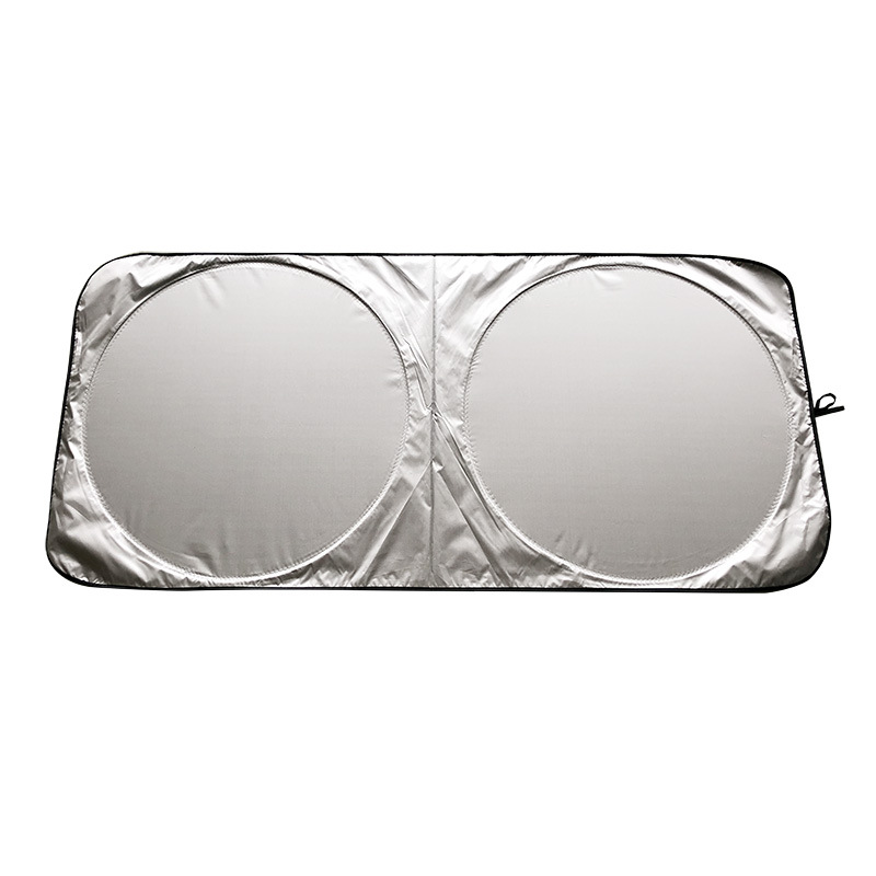 Competitive Factory Car Sunshade Double Circle Silver-Coated Cloth Sun Front Block Summer Sun Visor 150*70 a Variety of Sizes
