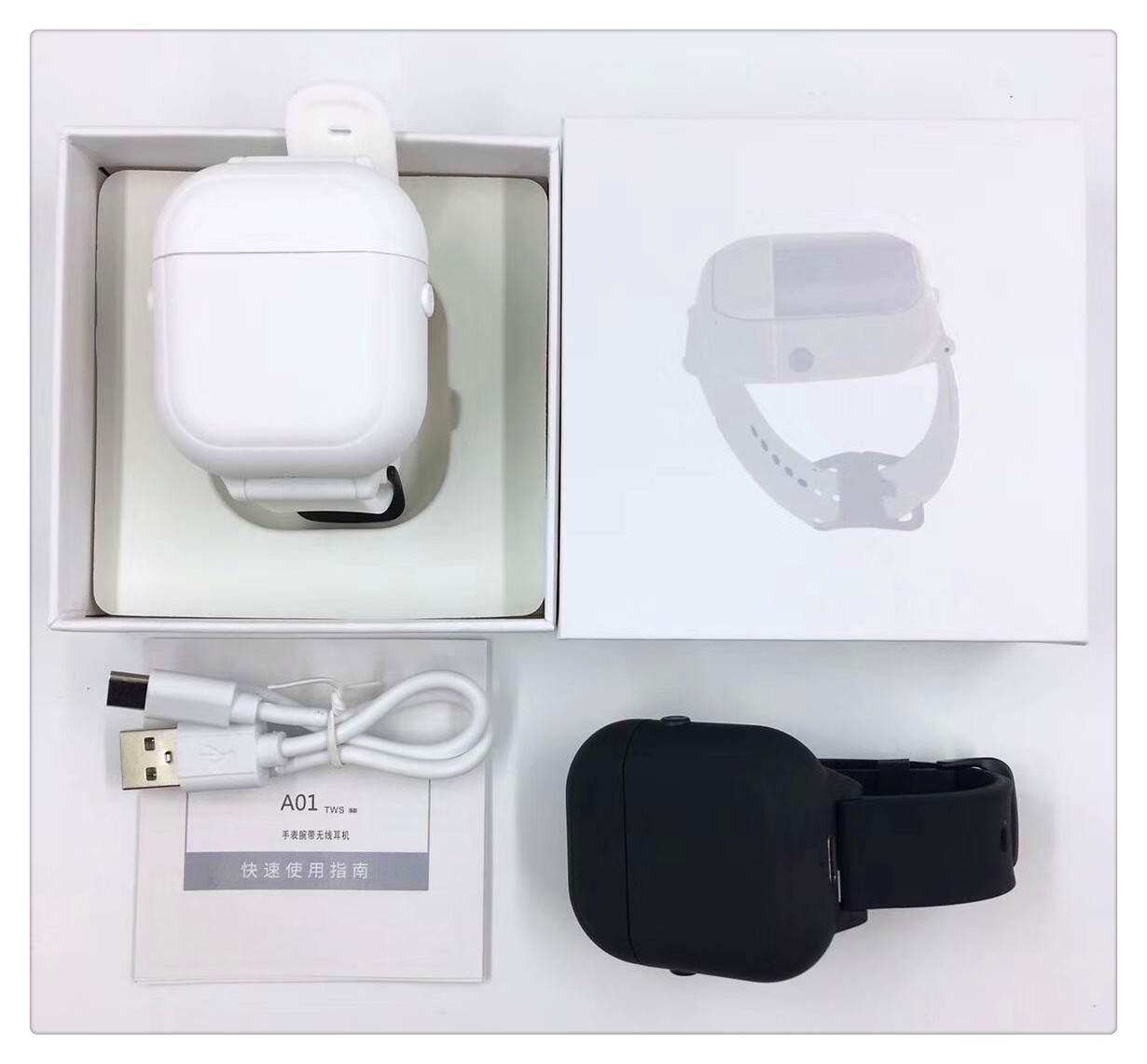 Cross - border hot style A01 TWS wrist wireless bluetooth headset portable fashionable sports running HIFI Cross - border hot style A01 TWS wrist wireless bluetooth headset portable fashionable sports running HIFI