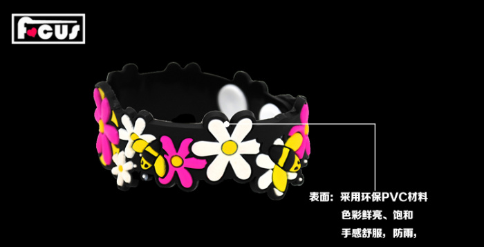 PVC soft rubber bracelet 3D glue environmental beautiful flower type children wrist strap advertising gift PVC soft rubber bracelet 3D glue environmental beautiful flower type children wrist strap advertising gift