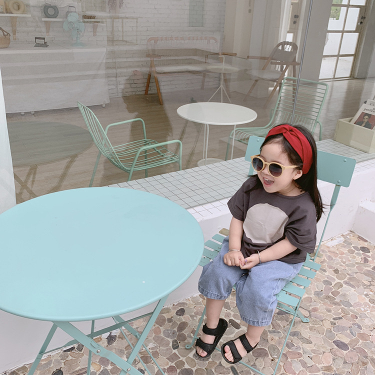1door Children's Clothing Custom 2021 Summer Custom Vivi Same Retro Tuning Patch Circle Oversizet T-shirt 1door Children's Clothing Custom 2021 Summer Custom Vivi Same Retro Tuning Patch Circle Oversizet T-shirt
