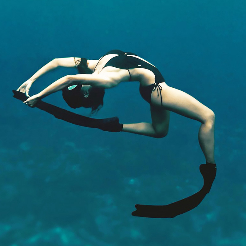 New Men&#039;s and Women&#039;s Free Diving Pp Flippers Fishing and Hunting Flippers TPR Comfortable Flexible Lightweight Swimming Long Flippers