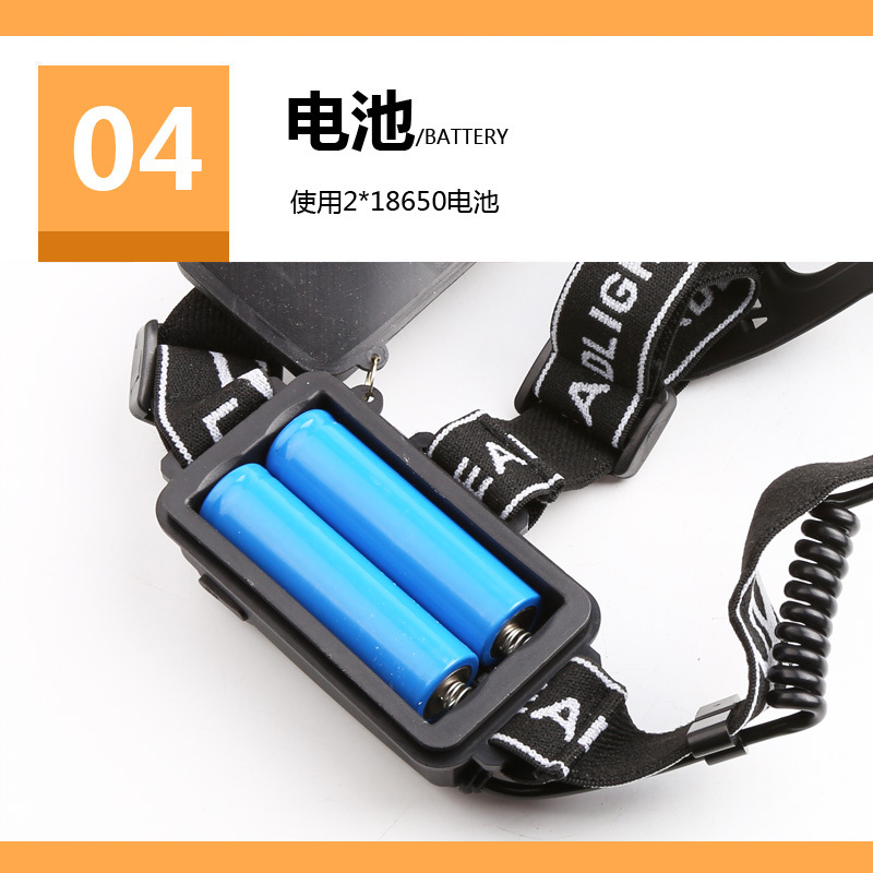 Cross-Border Amazon T6 Outdoor Lighting Major Headlamp Probe Hunting Light 5 Planes Night Night Fish Luring Lamp