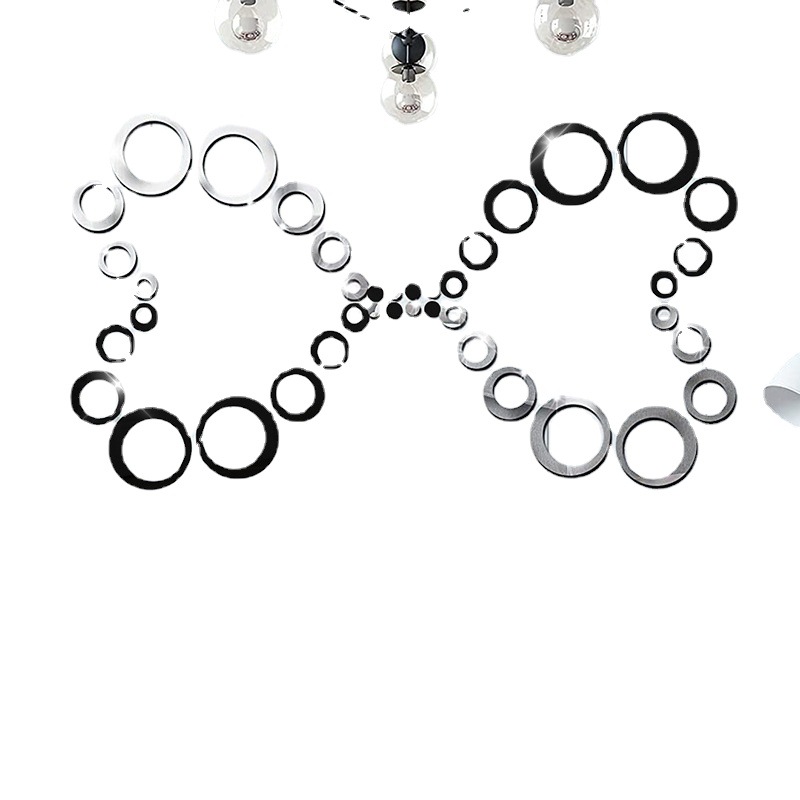Cross-Border Hot TV Wall Stickers Home Decorative Jewelry Three-Dimensional Removable Mirror Sticker Circle One Piece Dropshipping