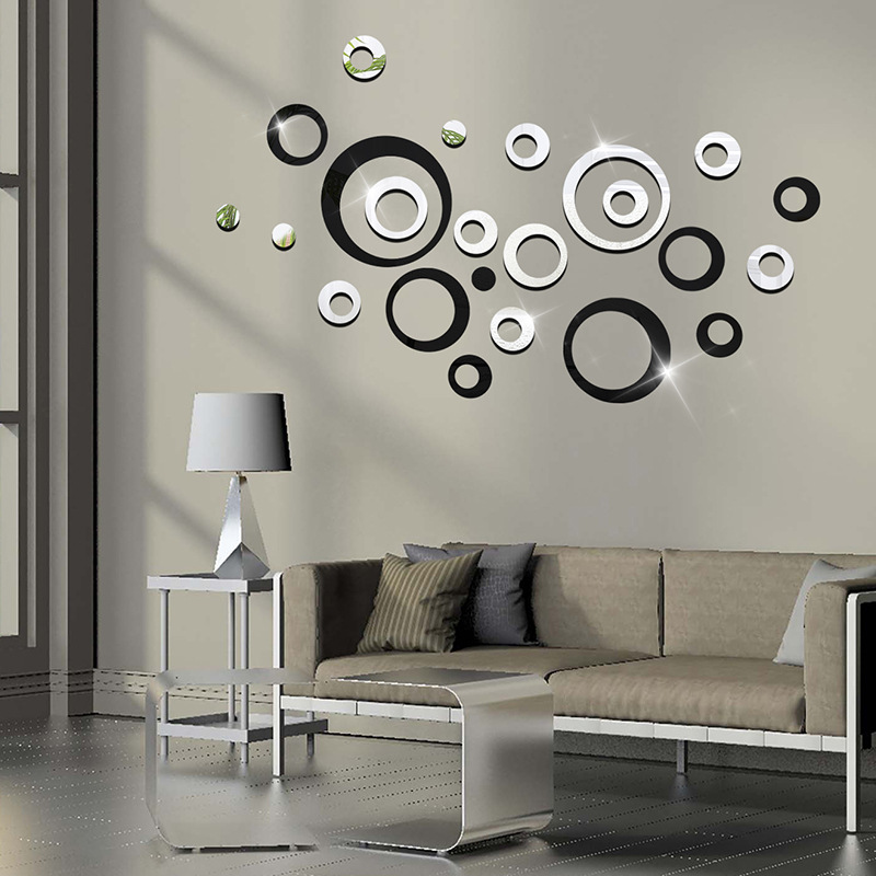 Cross-Border Hot TV Wall Stickers Home Decorative Jewelry Three-Dimensional Removable Mirror Sticker Circle One Piece Dropshipping Cross-Border Hot TV Wall Stickers Home Decorative Jewelry Three-Dimensional Removable Mirror Sticker Circle One Piece Dropshipping
