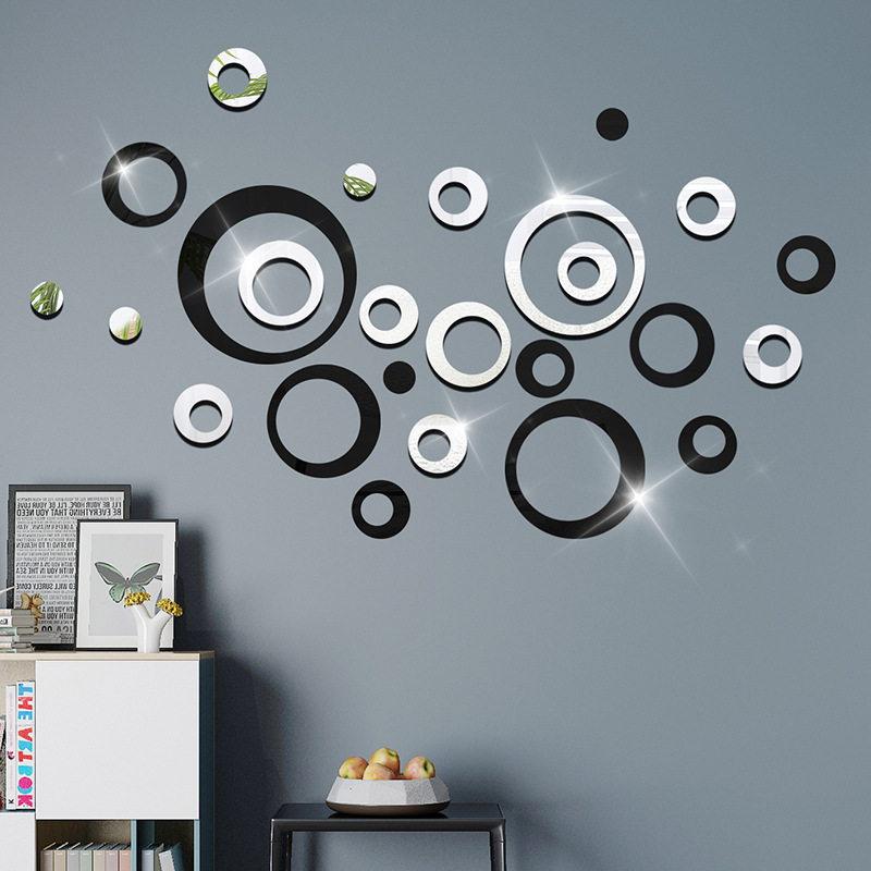 Cross-Border Hot TV Wall Stickers Home Decorative Jewelry Three-Dimensional Removable Mirror Sticker Circle One Piece Dropshipping Cross-Border Hot TV Wall Stickers Home Decorative Jewelry Three-Dimensional Removable Mirror Sticker Circle One Piece Dropshipping