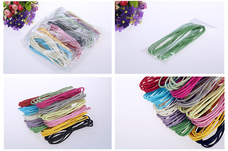 DIY Handmade Paper String Wrist Strap Flower Paper String 3 M DIY Hand-Woven Fabric Kindergarten Stickers