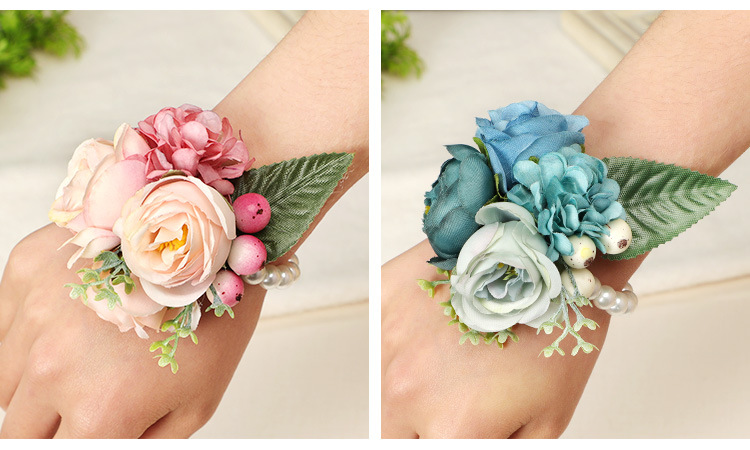 Wrist Flower Bridesmaid Sisters Group Artificial Flower Bracelet Wedding Ceremony and Wedding Celebration Supplies Whole Wrist Flower Bridesmaid Sisters Group Artificial Flower Bracelet Wedding Ceremony and Wedding Celebration Supplies Whole