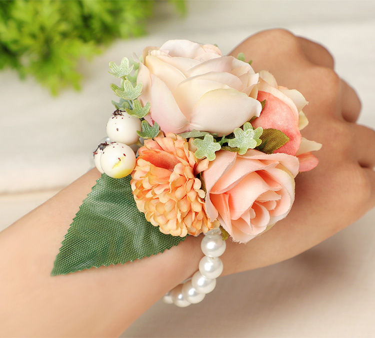 Wrist Flower Bridesmaid Sisters Group Artificial Flower Bracelet Wedding Ceremony and Wedding Celebration Supplies Whole Wrist Flower Bridesmaid Sisters Group Artificial Flower Bracelet Wedding Ceremony and Wedding Celebration Supplies Whole