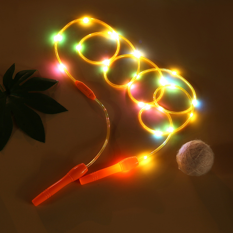 Children&#039;s Luminous Skipping Rope Flashing Rope Led New Seven Colors Noctilucent Toys Wholesale Stall Supply Sports Supplies