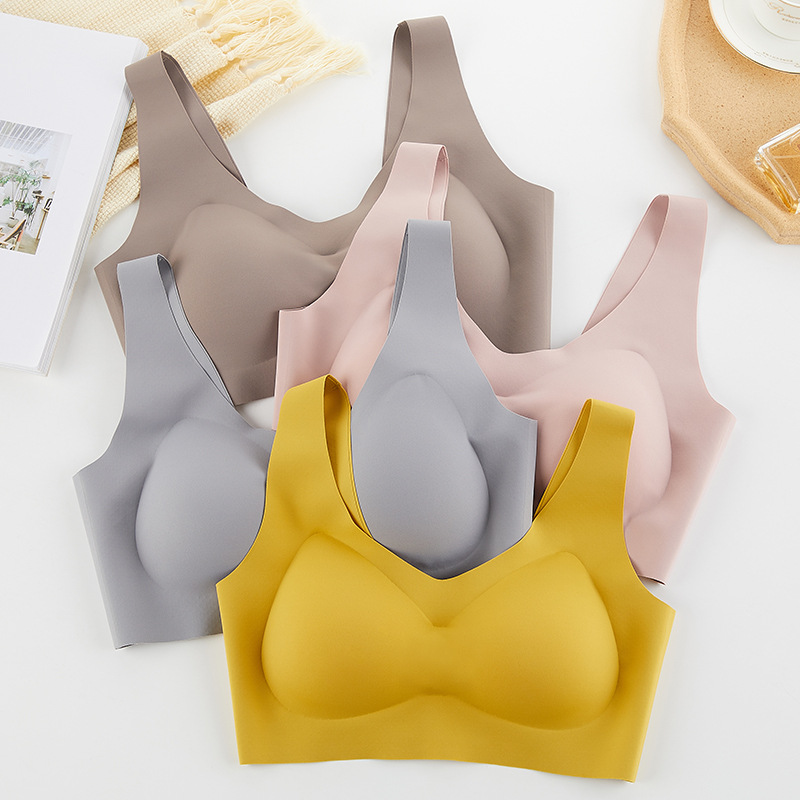 One-Piece Nude Feel Seamless Push up Bra Wireless Comfortable Thin Cup Breathable Beauty Back Push up Bra for Women