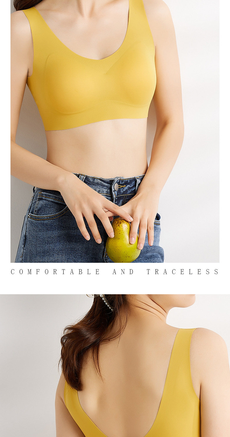 One-Piece Nude Feel Seamless Push up Bra Wireless Comfortable Thin Cup Breathable Beauty Back Push up Bra for Women