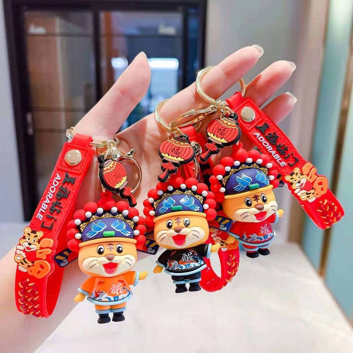 2022 Year of the Tiger Mascot God of Wealth Trendy Cool Keychain Internet Celebrity Tiger Car Couple Schoolbag Pendant Birthday Gift 2022 Year of the Tiger Mascot God of Wealth Trendy Cool Keychain Internet Celebrity Tiger Car Couple Schoolbag Pendant Birthday Gift