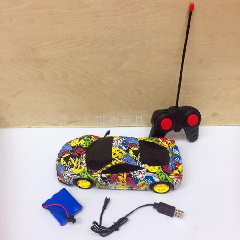 New children charging remote control car cool graffiti remote control car four channels around educational toys gifts New children charging remote control car cool graffiti remote control car four channels around educational toys gifts
