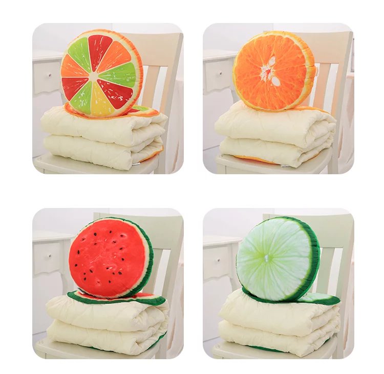 Fruit car pillow quilt dual use sofa cushion by office lunch break folding pillow air conditioning summer cool quilt Fruit car pillow quilt dual use sofa cushion by office lunch break folding pillow air conditioning summer cool quilt