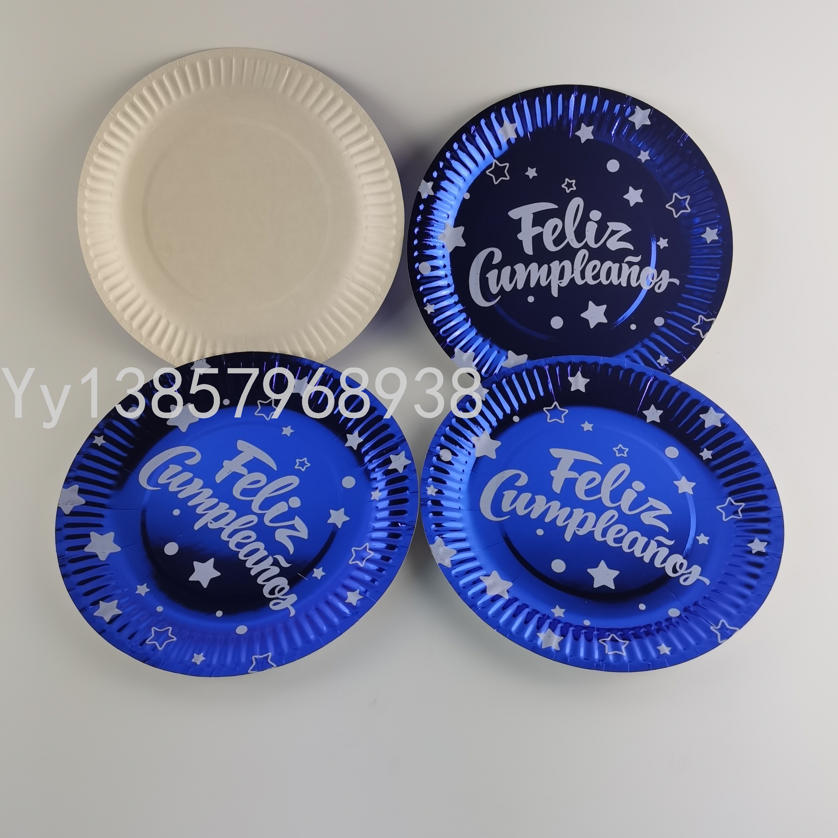 10PCs Blue Color Gold Printing Paper Pallet Series 'Paper Birthday Festival Products for Birthday Party 10PCs Blue Color Gold Printing Paper Pallet Series 'Paper Birthday Festival Products for Birthday Party