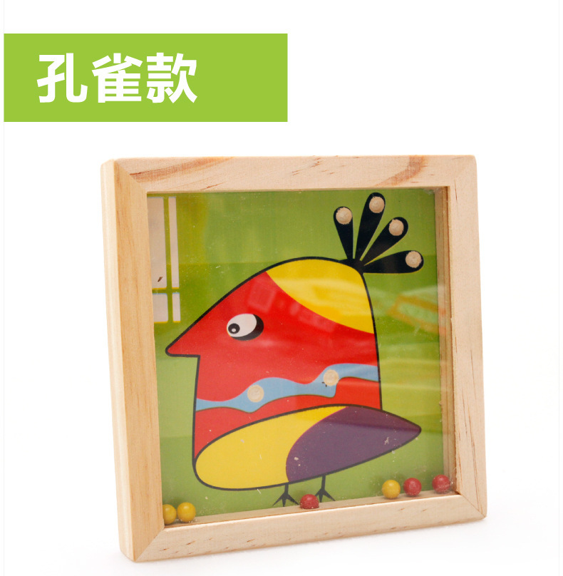 Wooden Handheld Bead Maze Balance Rolling Ball Game Wooden Children Early Childhood Education