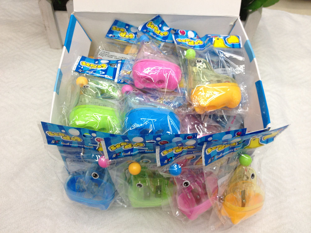 marketing animal style pencil sharpener seal plastic pencil sharpener double hole wholesale student stationery